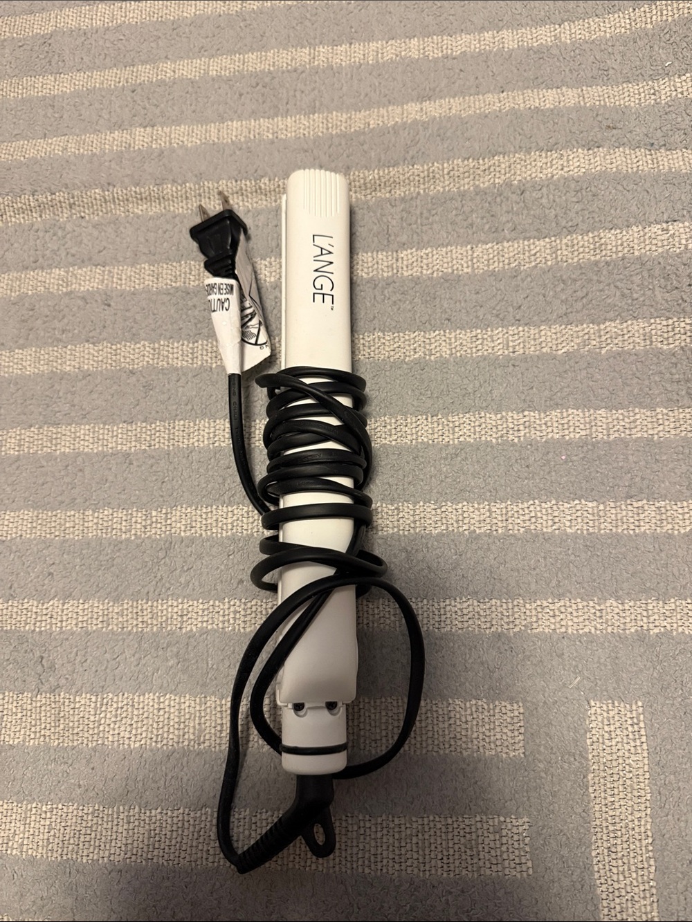 L'ANGE White Hair Straightener with Black Cord